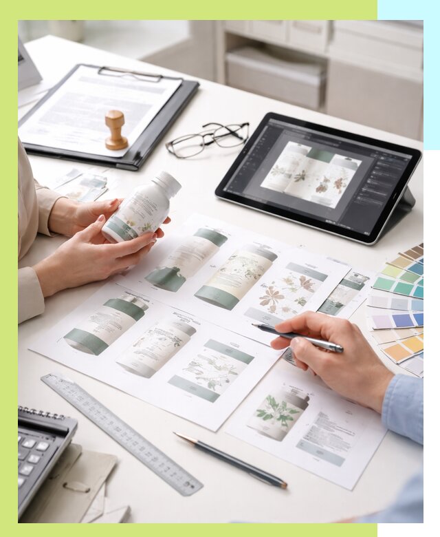 Профессиональная разработка дизайна и текста этикетки продукции в Серпухове