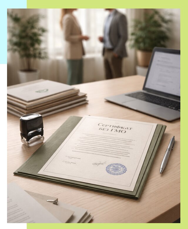 Сертификат без ГМО в Серпухове от 7621 р. оформить срочно Алешин-Срп